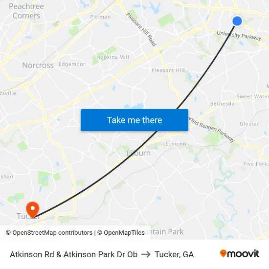 Atkinson Rd & Atkinson Park Dr Ob to Tucker, GA map