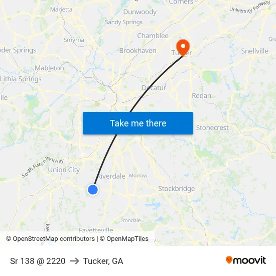 Sr 138 @ 2220 to Tucker, GA map