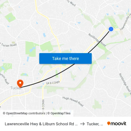 Lawrenceville Hwy & Lilburn School Rd Ob to Tucker, GA map