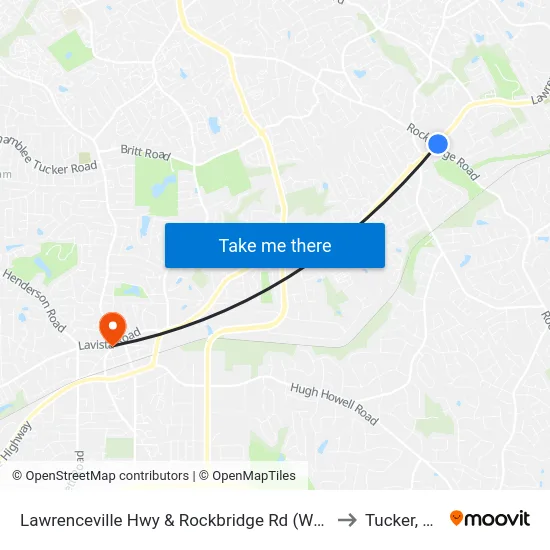 Lawrenceville Hwy & Rockbridge Rd (Walgr to Tucker, GA map