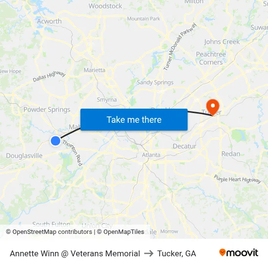 Annette Winn @ Veterans Memorial to Tucker, GA map