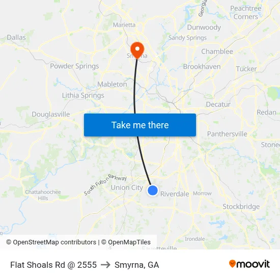 Flat Shoals Rd @ 2555 to Smyrna, GA map