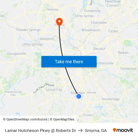 Lamar Hutcheson Pkwy @ Roberts Dr to Smyrna, GA map