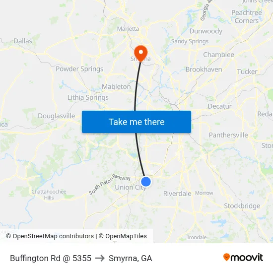 Buffington Rd @ 5355 to Smyrna, GA map