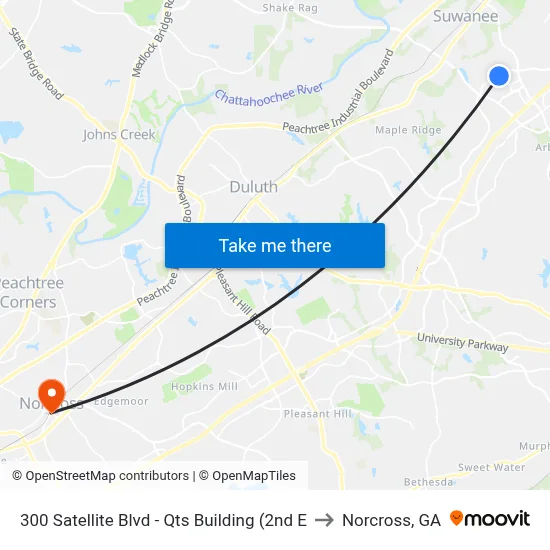 300 Satellite Blvd - Qts Building (2nd E to Norcross, GA map
