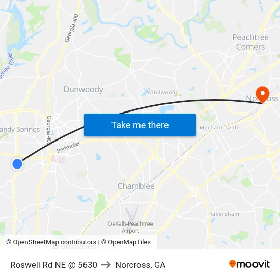 Roswell Rd NE @ 5630 to Norcross, GA map