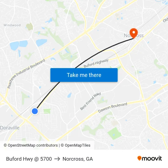 Buford Hwy @ 5700 to Norcross, GA map