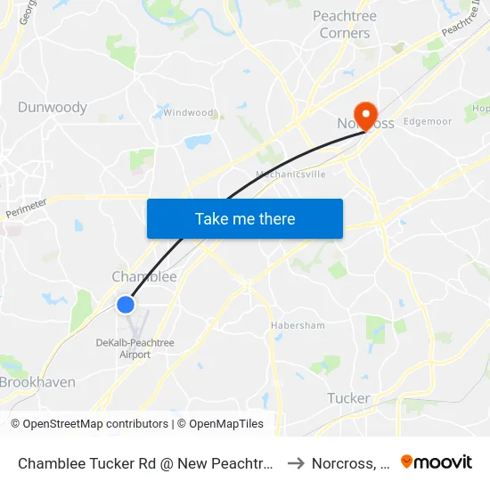 Chamblee Tucker Rd @ New Peachtree Rd to Norcross, GA map