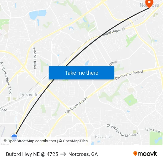 Buford Hwy NE @ 4725 to Norcross, GA map