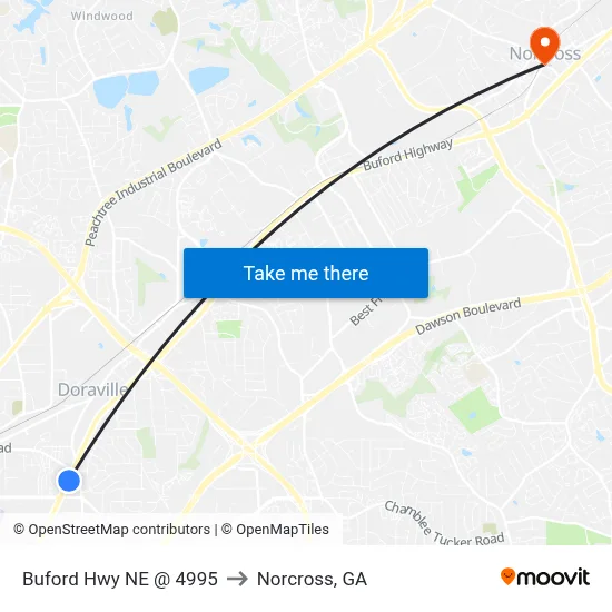 Buford Hwy NE @ 4995 to Norcross, GA map