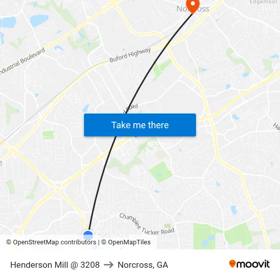 Henderson Mill @ 3208 to Norcross, GA map