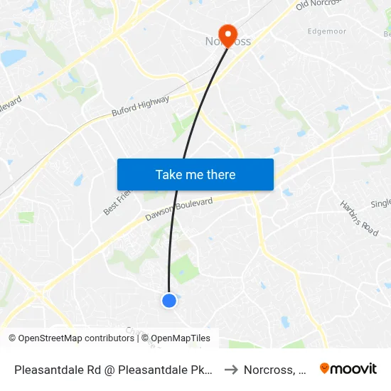 Pleasantdale Rd @ Pleasantdale Pkwy to Norcross, GA map