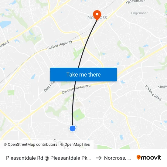 Pleasantdale Rd @ Pleasantdale Pkwy to Norcross, GA map