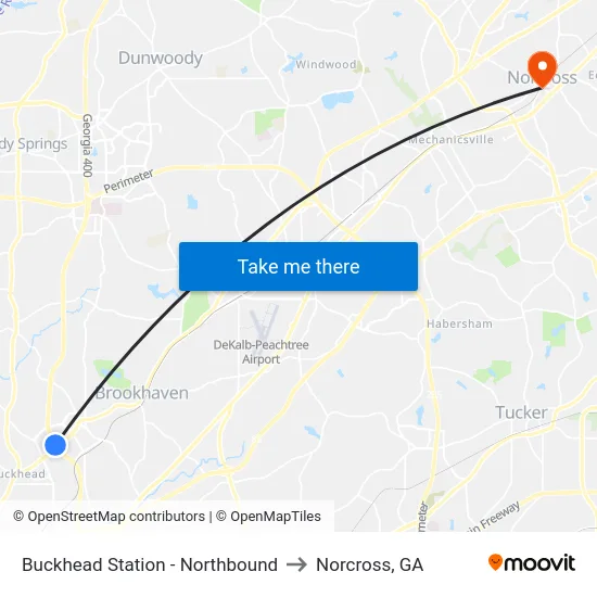 Buckhead Station - Northbound to Norcross, GA map