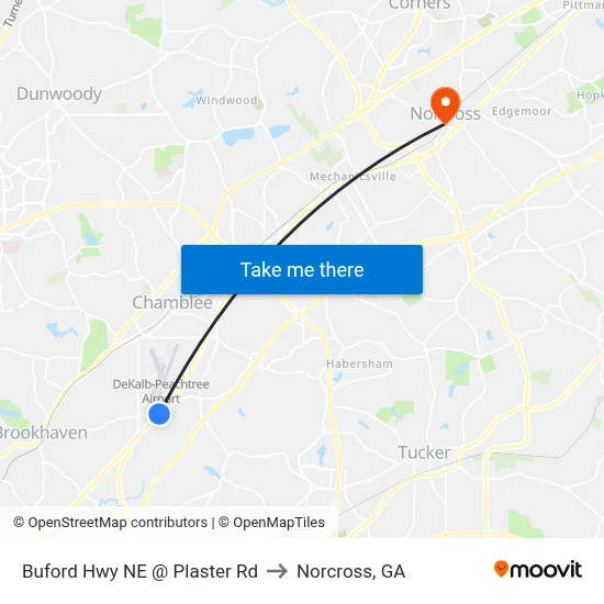 Buford Hwy NE @ Plaster Rd to Norcross, GA map