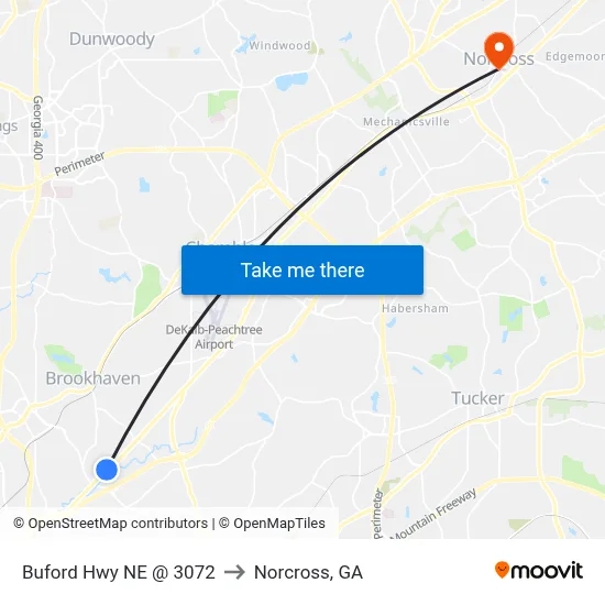 Buford Hwy NE @ 3072 to Norcross, GA map