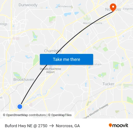 Buford Hwy NE @ 2750 to Norcross, GA map