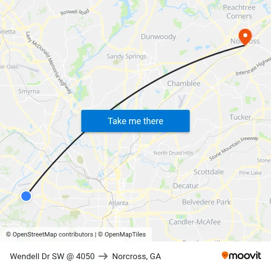 Wendell Dr SW @ 4050 to Norcross, GA map