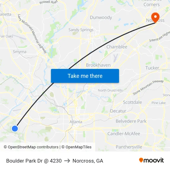 Boulder Park Dr @ 4230 to Norcross, GA map