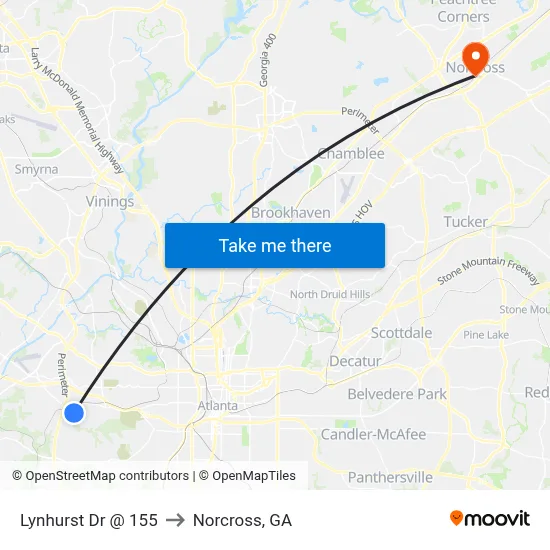 Lynhurst Dr @ 155 to Norcross, GA map