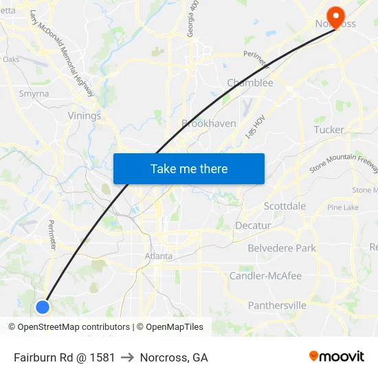 Fairburn Rd @ 1581 to Norcross, GA map
