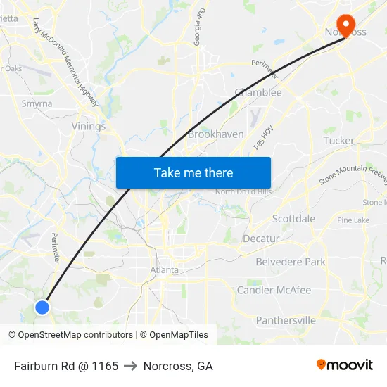 Fairburn Rd @ 1165 to Norcross, GA map