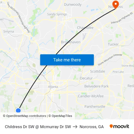 Childress Dr SW @ Mcmurray Dr SW to Norcross, GA map