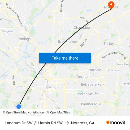Landrum Dr SW @ Harbin Rd SW to Norcross, GA map