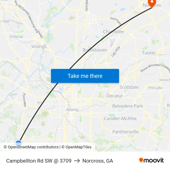 Campbellton Rd SW @ 3709 to Norcross, GA map