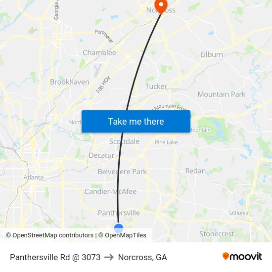 Panthersville Rd @ 3073 to Norcross, GA map