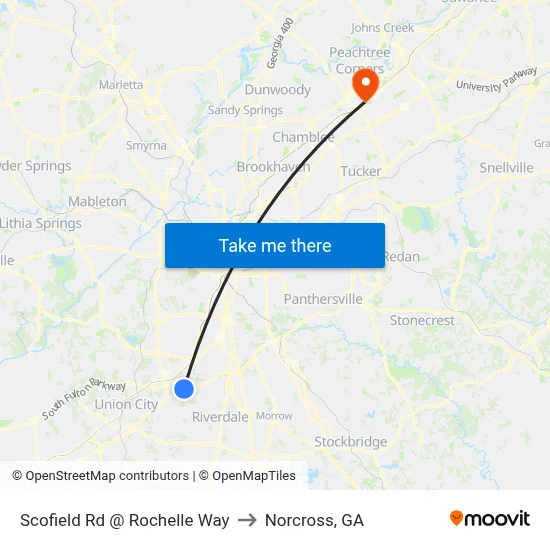 Scofield Rd @ Rochelle Way to Norcross, GA map