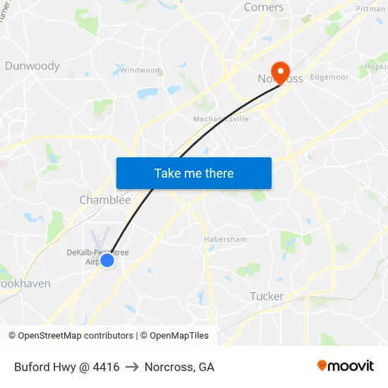 Buford Hwy @ 4416 to Norcross, GA map