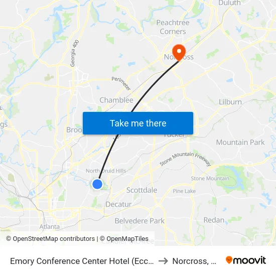 Emory Conference Center Hotel (Ecch) to Norcross, GA map