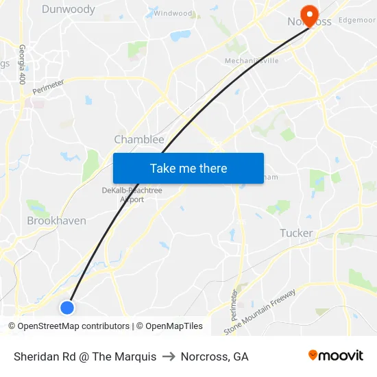 Sheridan Rd @ The Marquis to Norcross, GA map