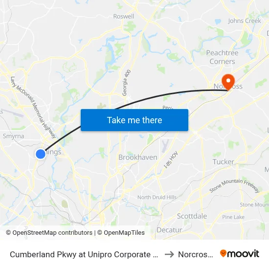 Cumberland Pkwy at Unipro Corporate Office / Kaise to Norcross, GA map