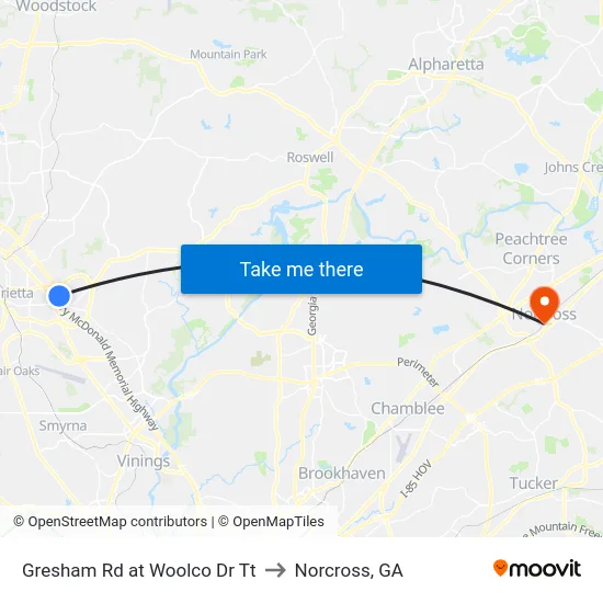 Gresham Rd at Woolco Dr Tt to Norcross, GA map