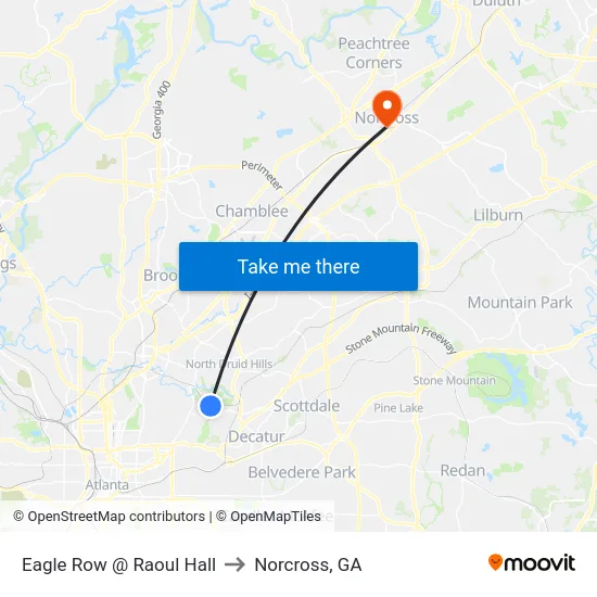 Eagle Row @ Raoul Hall to Norcross, GA map