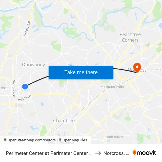 Perimeter Center at Perimeter Center Pkwy to Norcross, GA map