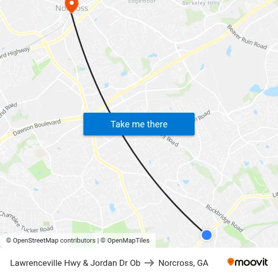 Lawrenceville Hwy & Jordan Dr Ob to Norcross, GA map