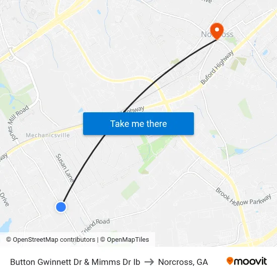 Button Gwinnett Dr & Mimms Dr Ib to Norcross, GA map
