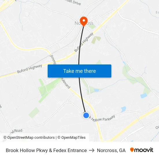 Brook Hollow Pkwy & Fedex Entrance to Norcross, GA map