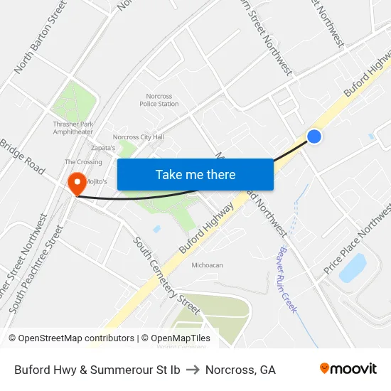 Buford Hwy & Summerour St Ib to Norcross, GA map