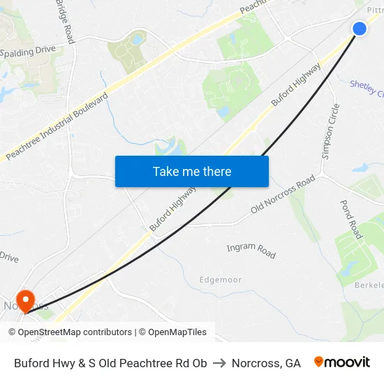 Buford Hwy & S Old Peachtree Rd Ob to Norcross, GA map