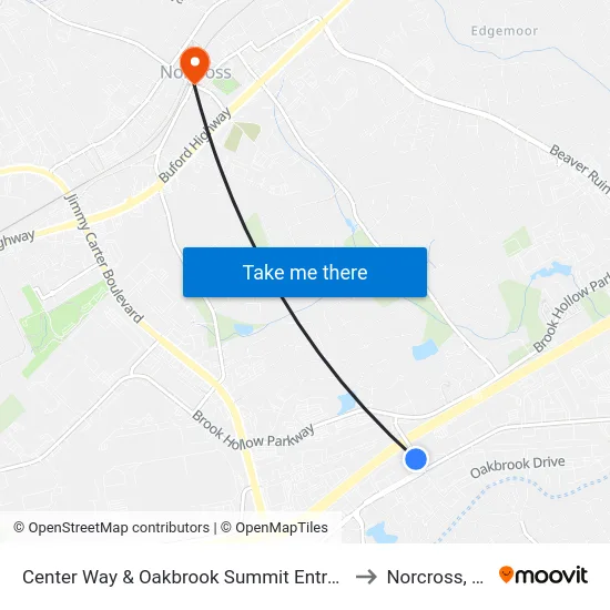 Center Way & Oakbrook Summit Entrance to Norcross, GA map