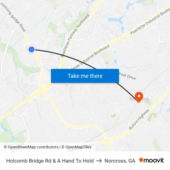 Holcomb Bridge Rd & A Hand To Hold to Norcross, GA map