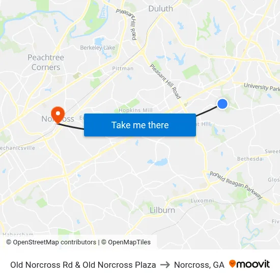 Old Norcross Rd & Old Norcross Plaza to Norcross, GA map