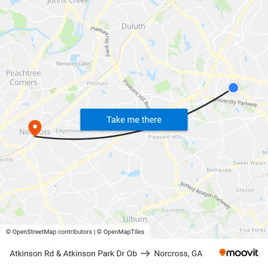 Atkinson Rd & Atkinson Park Dr Ob to Norcross, GA map