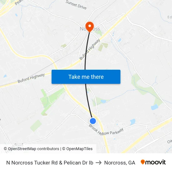 N Norcross Tucker Rd & Pelican Dr Ib to Norcross, GA map