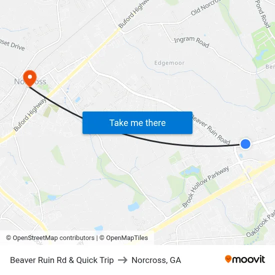 Beaver Ruin Rd & Quick Trip to Norcross, GA map
