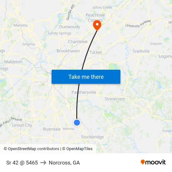 Sr 42 @ 5465 to Norcross, GA map